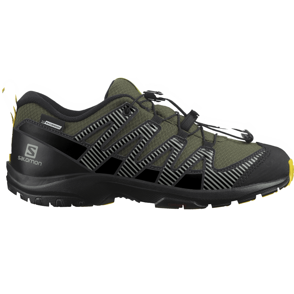 Junior-barnesko Xa Pro V8 Climasalomon™ Vanntett Oliven Nær