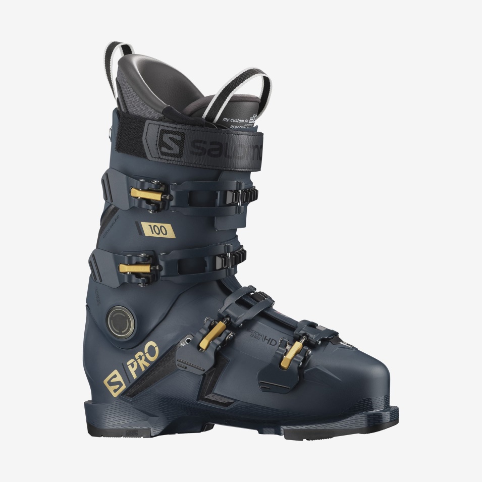 Herre On-piste Boots S/pro 100 Petrol Blå-gyllen-svart