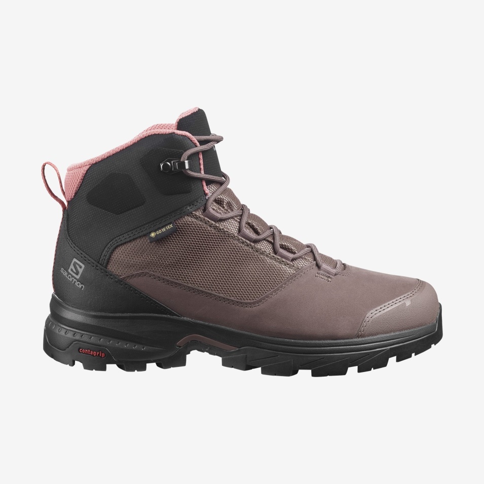 Kvinners Tursko Utover Gore-tex Pepperkorn-svart-murstein Støv