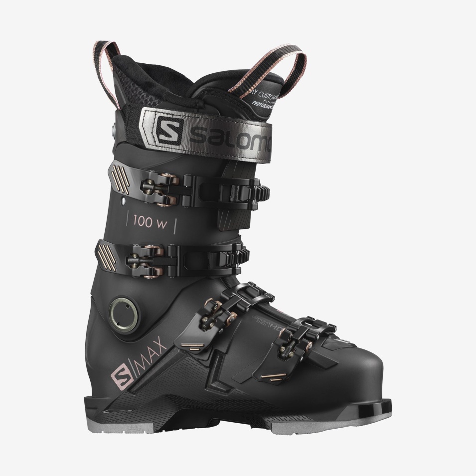 Dame On-piste Boots S/max 100 Svart-rosa Gull-belluga
