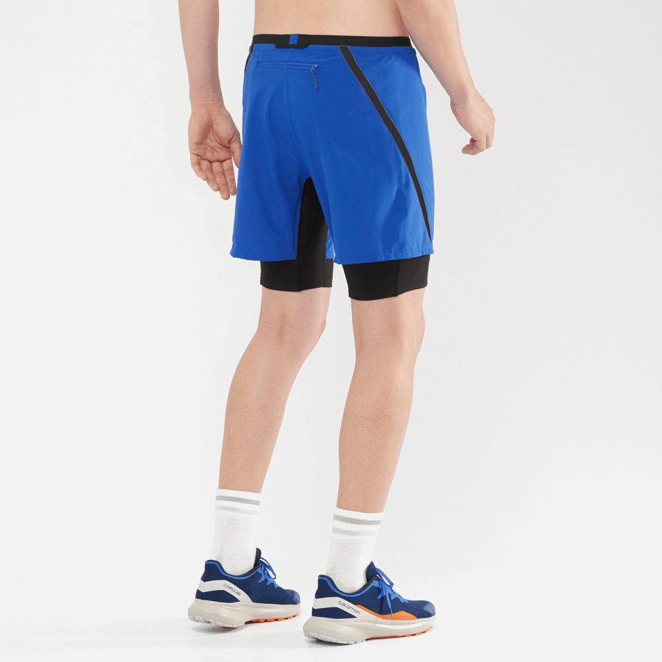 Menns Shorts Kryss Tvillingskinn Nautisk Blå-svart