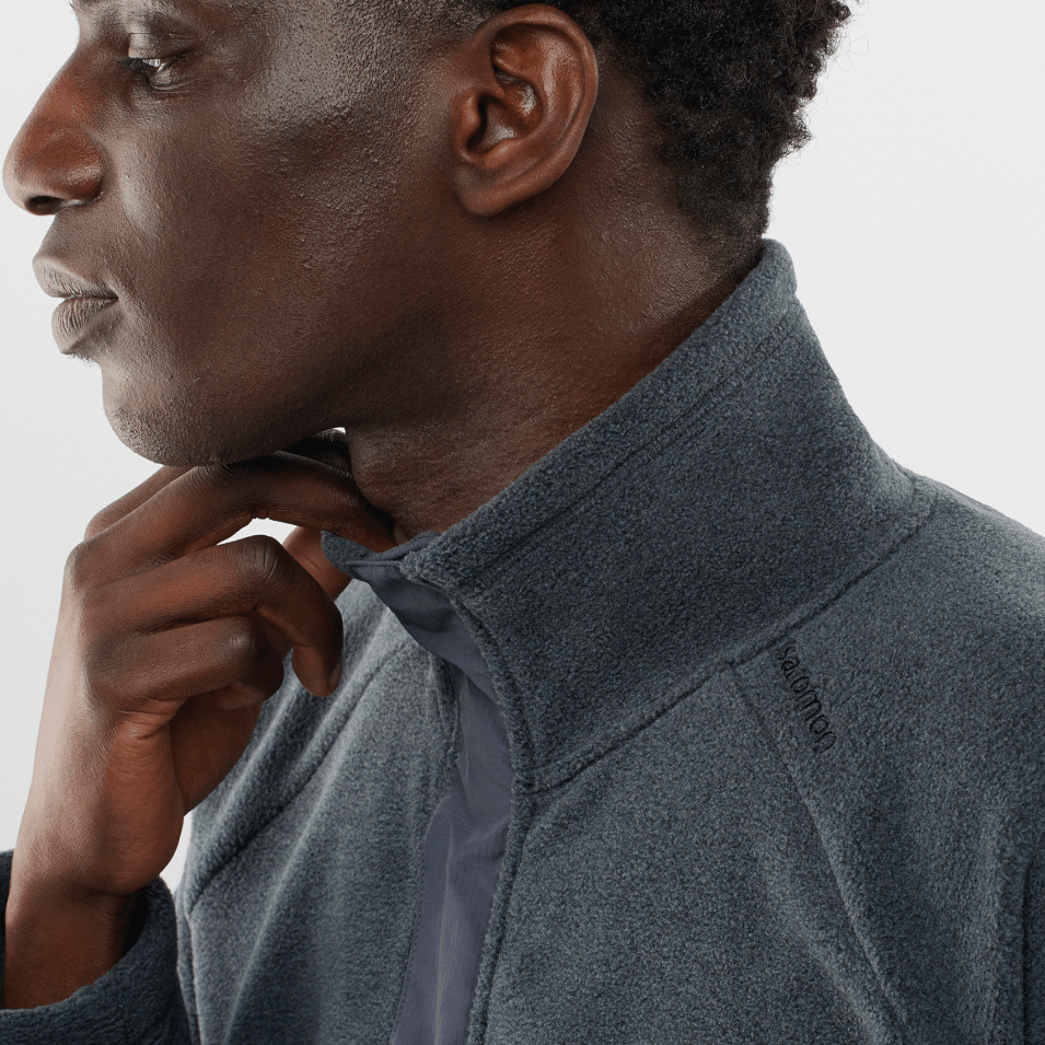 Unisex Halv Glidelås Midlayer Outlife Polartec Halz Glidelås Ibenholt