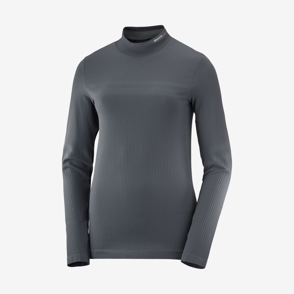 Kvinners Lange Ermet Baselayer Essensiell Sømløs Ibenholt