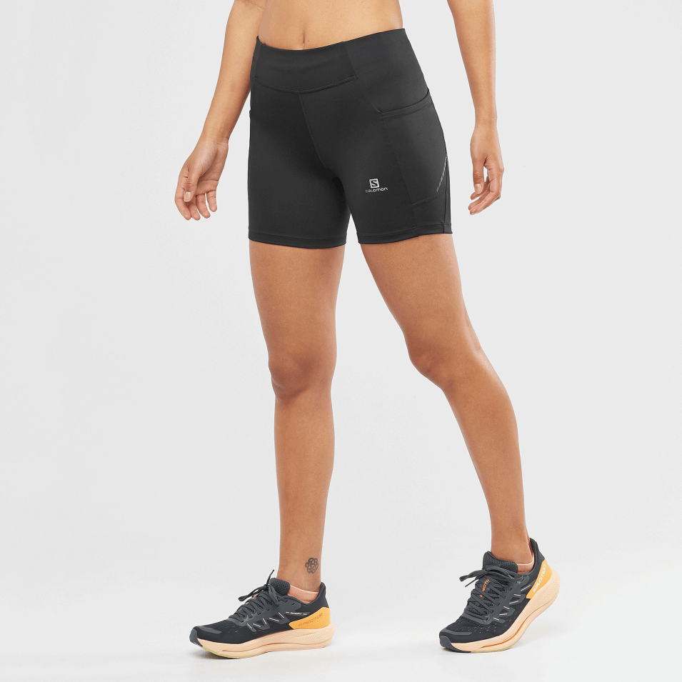 Korte Tights For Kvinner Cross Run 5'' Svart