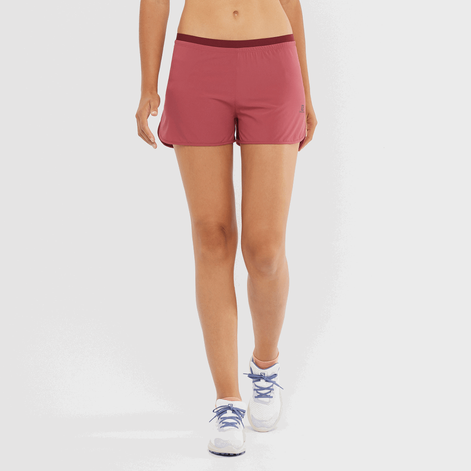 Kvinners Shorts Kryss 3'' Jord Rød-cabernet